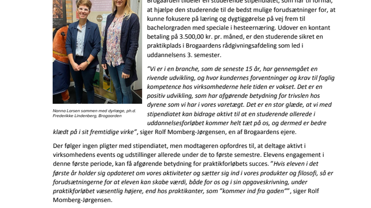 Stipendiat til værdi på kr. 52.500,00 tildelt bachelor studerende