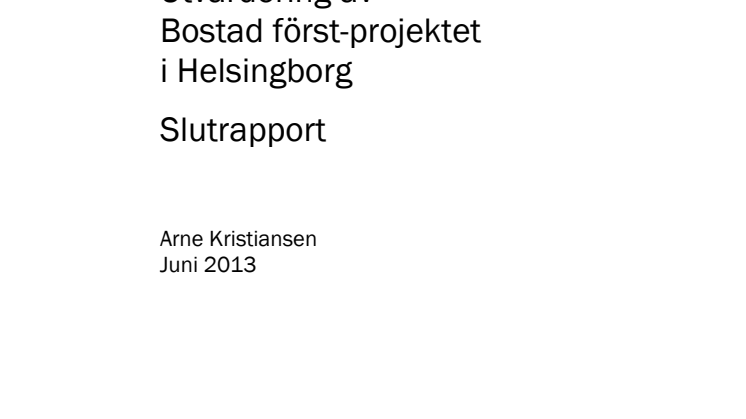 Slutrapport Bostad först