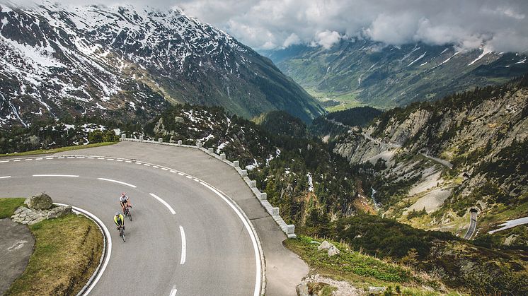 Rennradfahrer auf dem Sustenpass