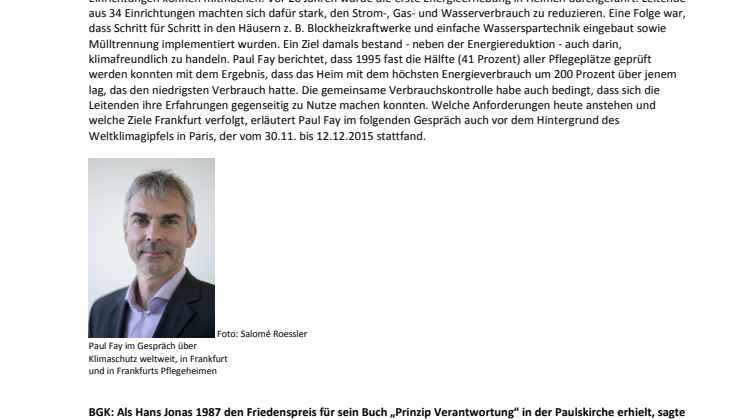 1995 starteten Frankfurts Pflegeheime gemeinsam mit Energie- und Wassersparmaßnahmen