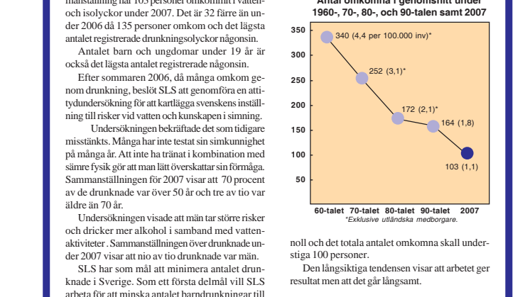 Sammanställningen över drunkningsolyckorna 2007