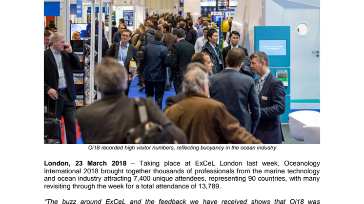 Oceanology International 2018: Ocean Industry Sets Course for the Future at Oceanology International 2018 