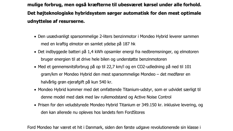 Mondeo på en helt ny måde – Ford introducerer den skarpe firmabil som hybrid i Danmark  