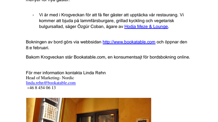 Hodja Meze & Lounge i Uppsala deltar i Krogveckan