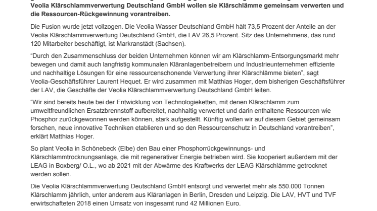 LAV und TVF bündeln Kompetenz für nachhaltige Klärschlammverwertung