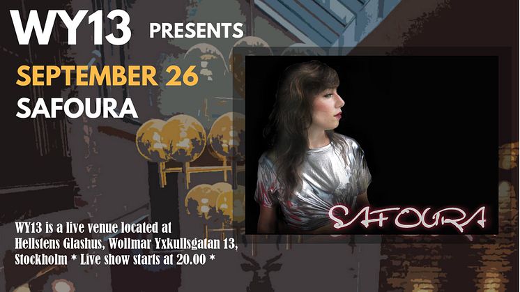 Safoura live at Hellstens Glashus WY13- fri entré
