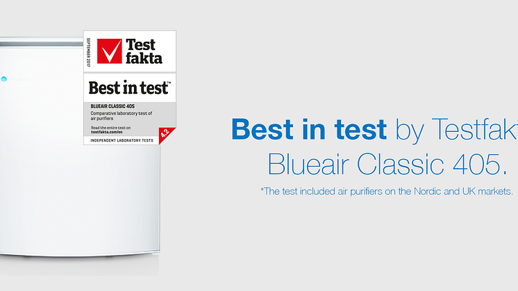 Blueair Classic 405 Best-in-test in independent third party testing of 12 different air purifier brands