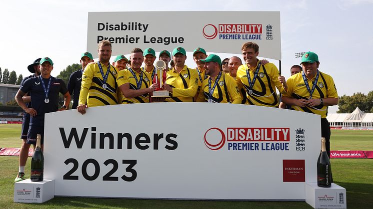The Hawks lift the Disability Premier League trophy. Photo: Getty Images