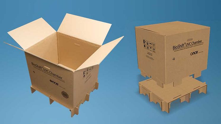 Smurfit Kappa har designat ett nytt integrerat förpackningssystem efter nära samarbete med Signify, världsledaren inom anslutna LED-belysningssystem, genom att designa BioShift UV-C Chamber Case, som används för att leverera och transportera UV-C-lam