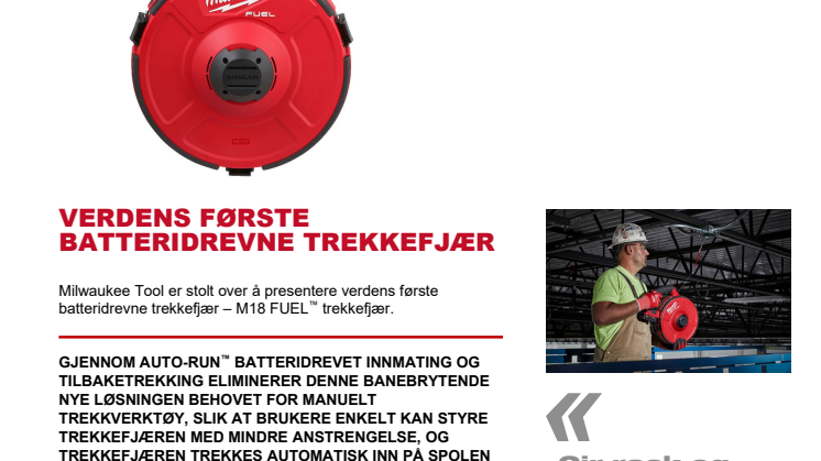   VERDENS FØRSTE BATTERIDREVNE TREKKEFJÆR