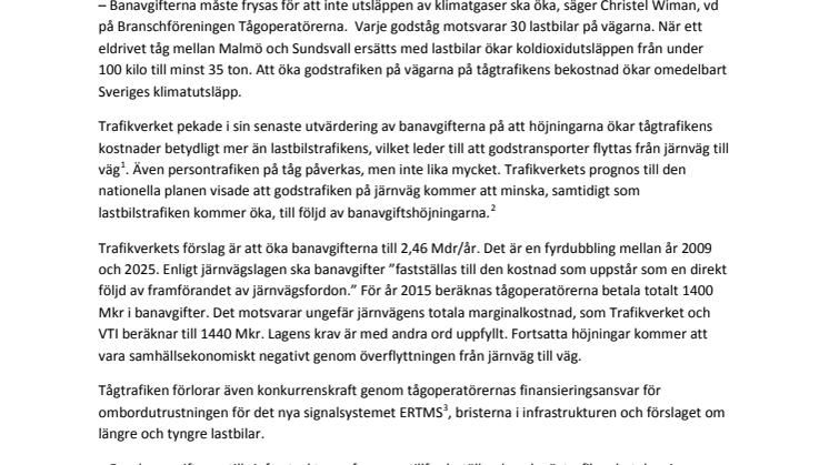 Frys banavgifterna och minska klimatutsläppen