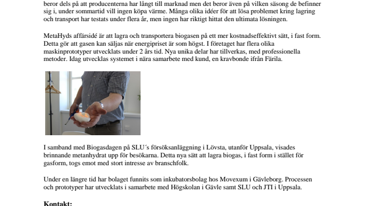 Ett helt nytt sätt att lagra och transportera biogas
