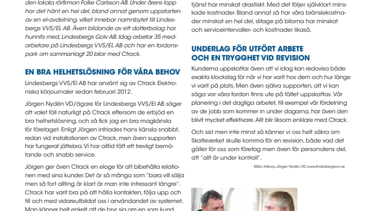 I FOKUS: Så använder Lindesbergs VVS/El AB Ctrack