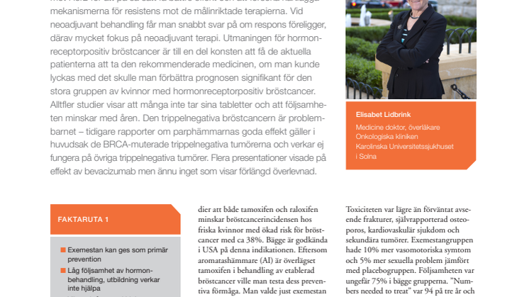 Överläkare Elisabet Lidbrink – Aktuell forskning om HER2-positiv, hormonreceptorpositiv och trippelnegativ bröstcancer
