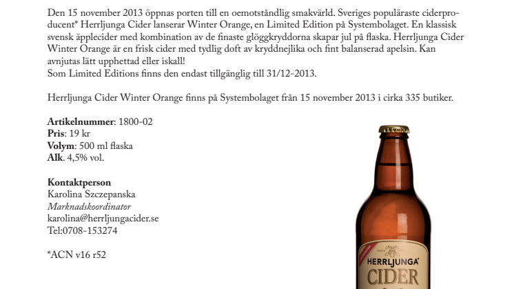 Herrljunga Cider Winter Orange