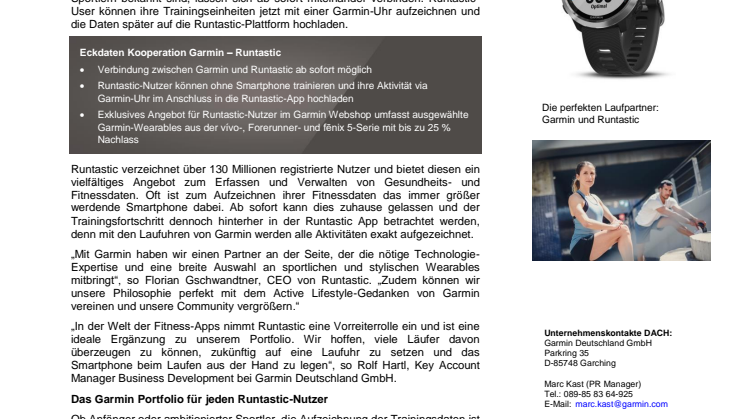 Garmin & Runtastic: Die ideale Kombination zum Laufen 