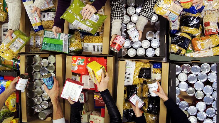 Trussell Trust food bank collection by volunteers