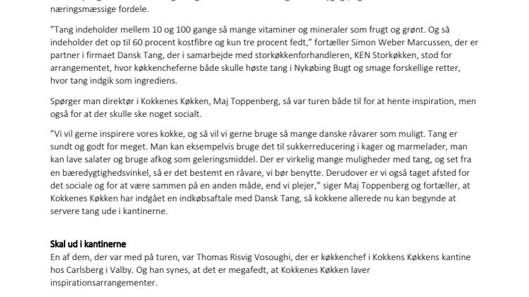 Kokkenes Køkken vil lave mad med tang