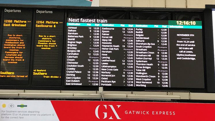 London Victoria's new customer information display panel 