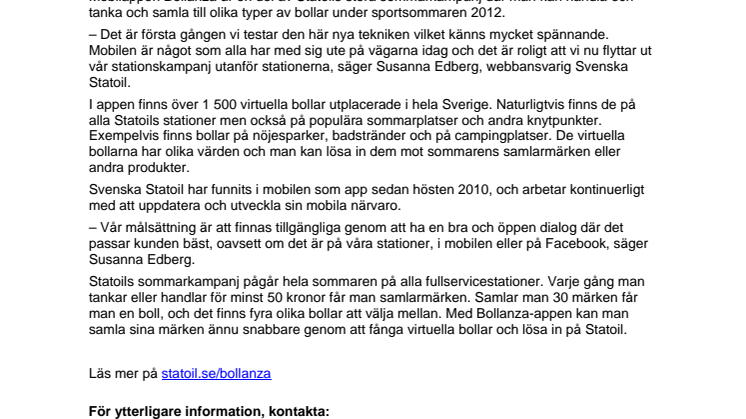 Fånga bollar med Statoils nya mobilapp Bollanza