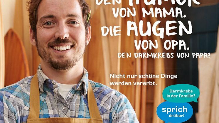 Ausschnitt einer Anzeige für "Darmkrebs in der Familie? Sprich drüber!"
