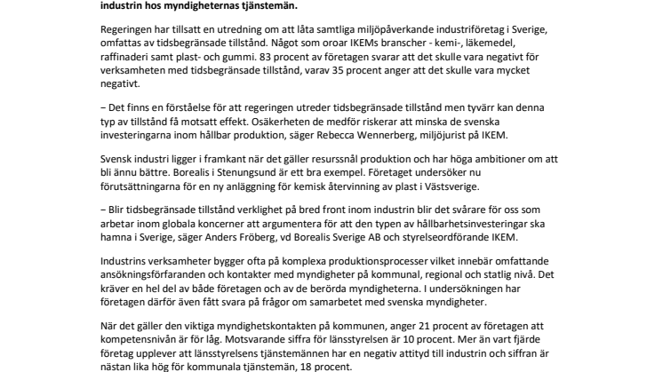 Pressmeddelande som PDF Tidsbegränsade tillstånd riskerar hämma viktiga investeringar i hållbar produktion.pdf