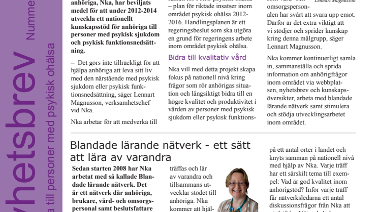 Nyhetsbrevet Psykisk ohälsa nr 1 2012