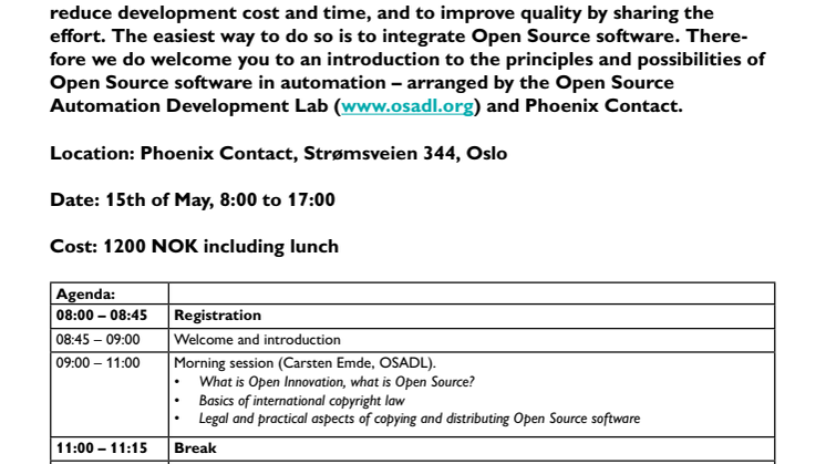 Open Source  in Automation -  OSADL Day