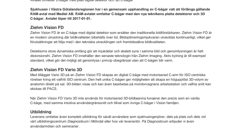 Västra Götaland förlänger ramavtalet på C-bågar med Mediel
