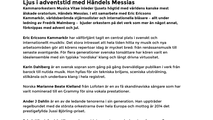 Ljus i adventstid med Händels Messias