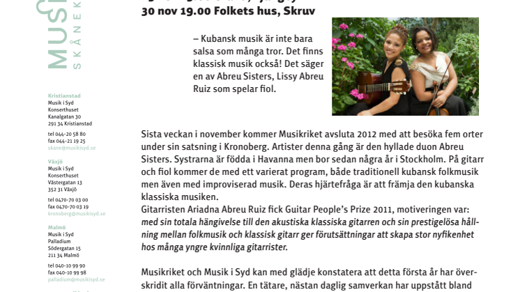 Kubansk glöd till Småland i Musikriket