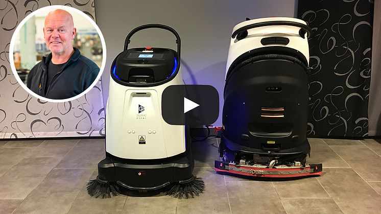 Martin Månsson berättar i filmen om städrobotarna ECOBOT.