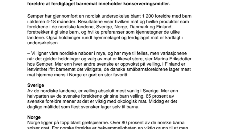 Semper presenterer ny nordisk barnematsundersøkelse