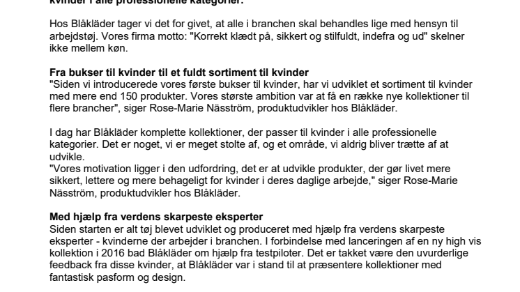 KOMPLET SORTIMENT AF ARBEJDSTØJ TIL KVINDER I ALLE BRANCHER - PÅ KUN 3 ÅR
