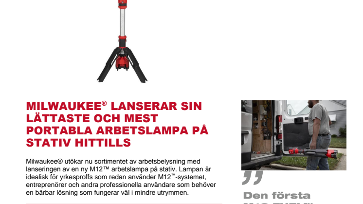 RIKTIGT BRA LJUS MED SMIDIG BATTERIDRIVEN ARBETSLAMPA PÅ STATIV!