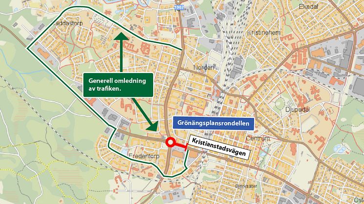 Asfaltering Grönängsplansrondellen Kristianstadsvägen