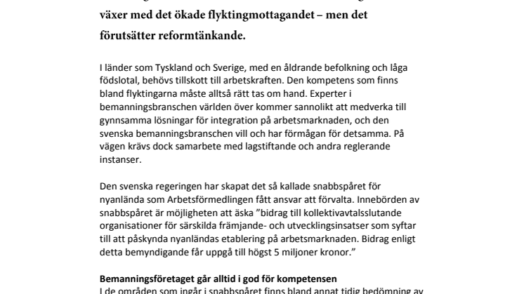 Bemanningsföretagen är snabbspåret till jobb