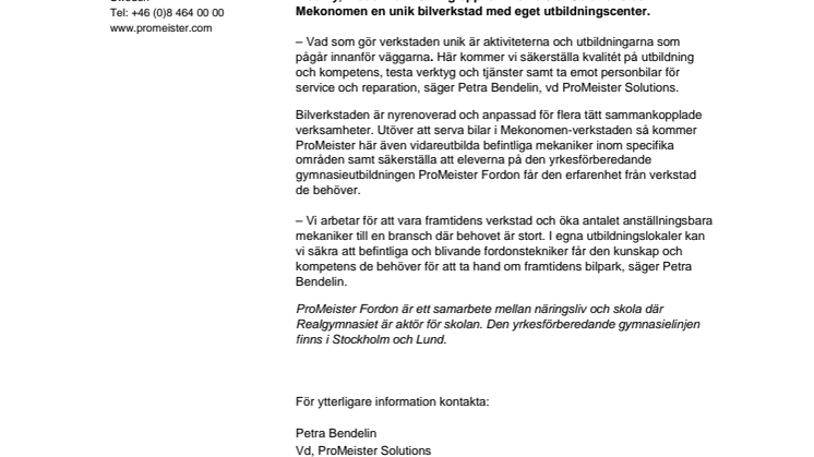 Unik verkstad öppnar på Bulltofta