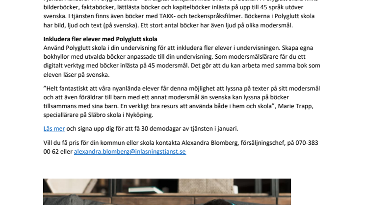 Polyglutt skola – en flerspråkig pedagogisk boktjänst för F-3