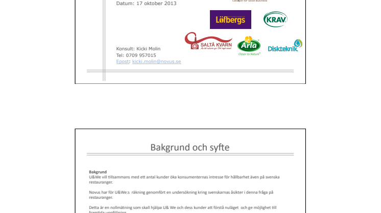 Undersökning av svenskarnas intresse för hållbarhet när de går på restaurang