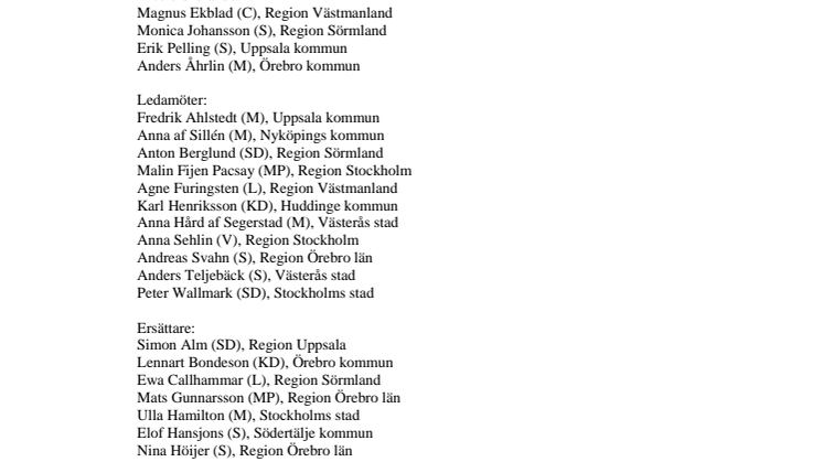 Mälardalsrådets styrelse 2019-2021