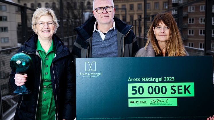 Anna Iwarsson, ordförande för Riksidrottsförbundet och SISU Idrottsutbildarna, Daniel Elfvendahl, vd Mysafety, och Petra Lindskog, kommunikations-och insamlingschef på Mind.