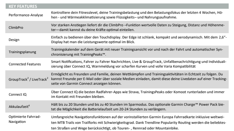 Datenblatt Garmin Edge 830