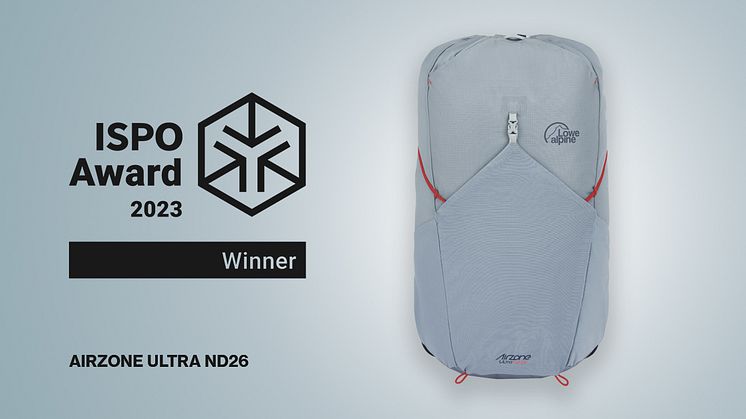 Lowe Alpine's AirZone Ultra ND26 becomes ISPO Award Winner 2023
