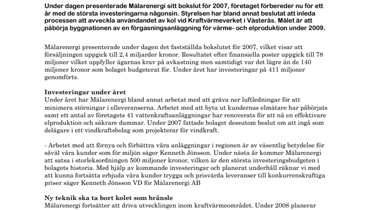 Mälarenergi utreder ny teknik för förgasningsanläggning av avfall