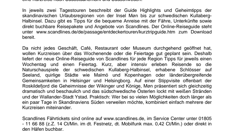 Neuer Online-Reiseguide für die Stippvisite nach Skandinavien