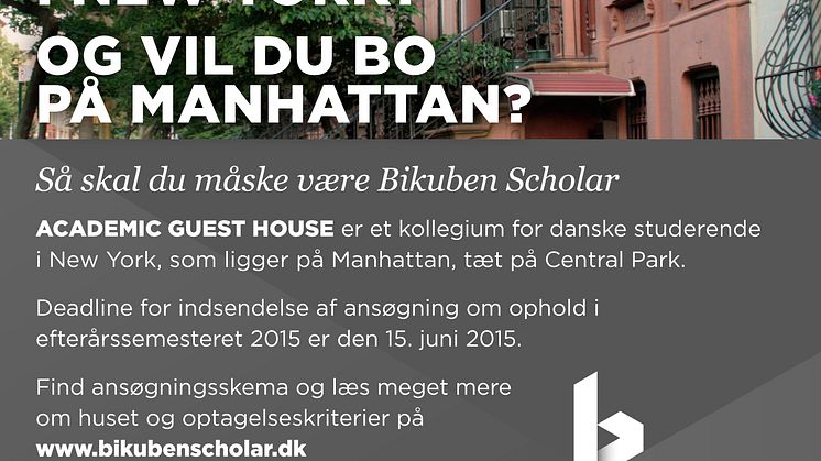 Skal du studere i New York? Så skal du måske være Bikuben Scholar