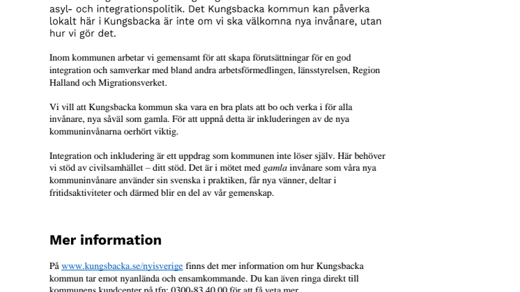 Faktablad: Så tar kommunen emot nyanlända