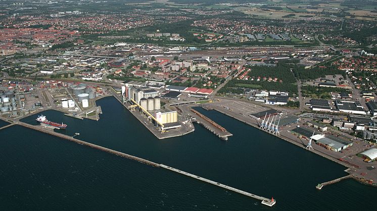 Flygbild Skåneterminalen Helsingborg