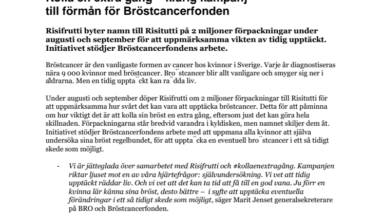 Kolla en extra gång – klurig kampanj till förmån för Bröstcancerfonden